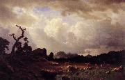 Albert Bierstadt Thunderstorm in the Rocky Mountains oil painting reproduction